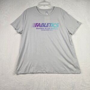 NWT Fabletic's Women's 100% Cotton Jersey Tee XXL Mineral Gray‎ Cosmic Shower